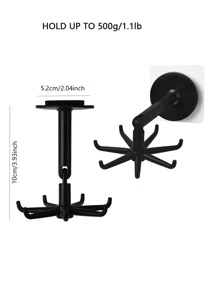 1 cái móc treo tường có thể xoay đa chức năng không cần đục lỗ - màu đen - Xem 2