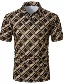 Manfinity Men Plaid Print Polo Shirt - Multicolor - View 1