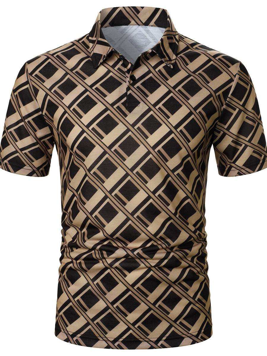 Manfinity Men Plaid Print Polo Shirt - Multicolor - View 1