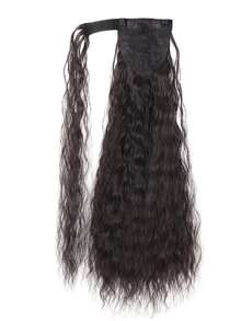 Long Curly Ponytail Synthetic Hair Extension - Black - View 4