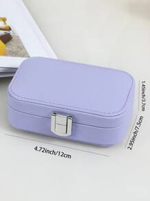 1入組素色顏色首飾收納盒 - 紫色 - 查看 3