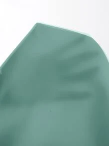 SHEIN Essnce Fold Pleated Detail Keyhole Back Clear Blouse - Cadet Blue - View 6