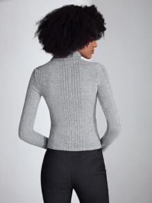 SHEIN Essnce Áo thun nữ - Màu Xám nhạt - Xem 2