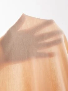 SHEIN BASICS Solid Elastic Waist Leggings - Apricot - View 6