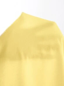 SHEIN BASICS Solid Round Neck Fitted Tank Bodysuit - Yellow - View 6