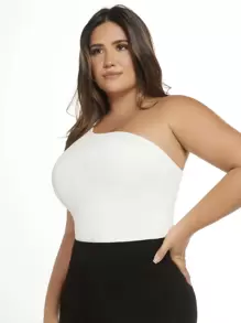 SHEIN BASICS Top de un hombro - Blanco - Ver 4