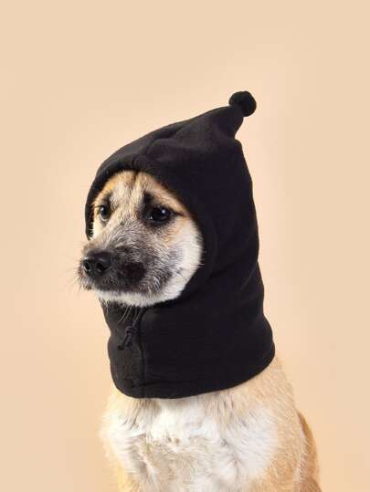 1pc Solid Color Fleece Pet Hat, Warm, Suitable For Cats And Dogs In Spring And Autumn