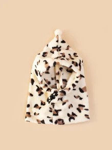 Mũ thú cưng họa tiết da báo bằng vải nỉ san hô, Phụ kiện thường ngày - Màu be - Xem 7