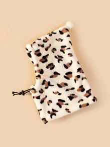 Mũ thú cưng họa tiết da báo bằng vải nỉ san hô, Phụ kiện thường ngày - Màu be - Xem 8