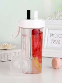 Botella con pajita - Blanco - Ver 1