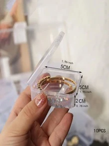 10 piezas Caja de almacenamiento de joyas transparente, caja de almacenamiento de joyas transparente mini multifuncional y portátil, regalo para el Día de San Valentín y el regreso a la escuela