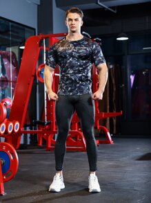 Men Slogan Graphic Sports Tee - Multicolor - View 5