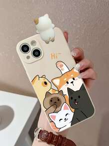 Ốp điện thoại hình mèo 3D hoạt hình, tương thích với iPhone 15, 14, 13, 12, 11, , , . Phiên bản quốc tế, không phải phiên bản nội địa. - Nhiều màu - Xem 3