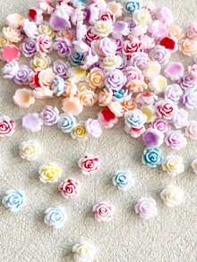 50pcs Random Color 3D Flower Design Nail Art Decoration - Multicolor - View 2