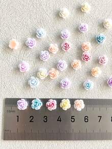 50pcs Random Color 3D Flower Design Nail Art Decoration - Multicolor - View 5