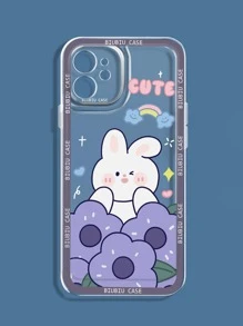 Ốp lưng điện thoại họa tiết hoa tím và thỏ, tương thích với iPhone 15 Pro Max, , và . Phiên bản quốc tế, không phải phiên bản nội địa. - Nhiều màu - Xem 3