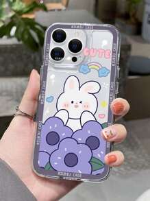 Ốp lưng điện thoại họa tiết hoa tím và thỏ, tương thích với iPhone 15 Pro Max, , và . Phiên bản quốc tế, không phải phiên bản nội địa. - Nhiều màu - Xem 4