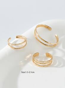 3 chiếc vòng bít ngón chân tối giản - Vàng - Xem 3