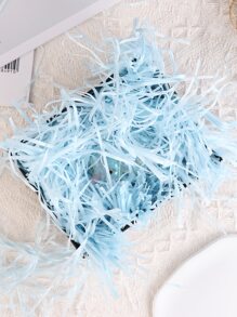 1 paquete de papel lafite arrugado, relleno de rafia, caja de regalo para fiesta de boda DIY, relleno de embalaje de Material de caramelo - Celeste - Ver 1