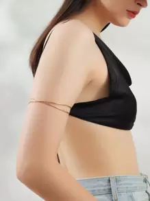 拼接領臂環 - 金黃色 - 查看 1