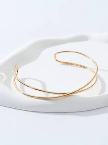 拼接領臂環 - 金黃色 - 查看 2