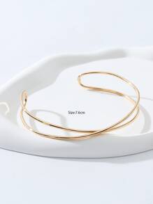 拼接領臂環 - 金黃色 - 查看 5