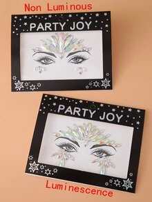 Party Joy 2入組3D身體貼紙頭髮貼紙眼睛角落貼紙臉部貼紙臨時紋身貼貼紙 - 彩色 - 查看 4