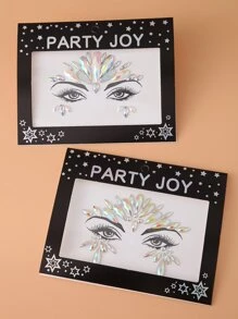 Party Joy 2入組3D身體貼紙頭髮貼紙眼睛角落貼紙臉部貼紙臨時紋身貼貼紙 - 彩色 - 查看 1