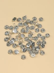 50pcs Brooch Clasp DIY Jewelry Accessory - Ancient Silver - View 2