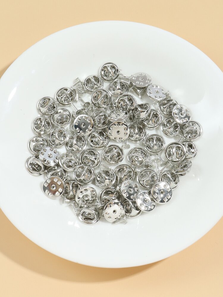 50pcs Brooch Clasp DIY Jewelry Accessory - Ancient Silver - View 3