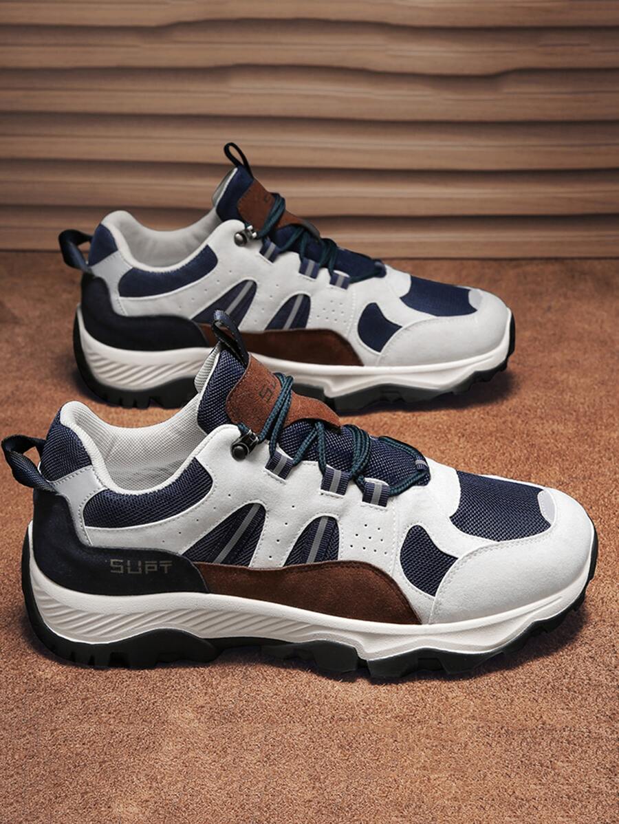 Men Color Block Lace-up Front Chunky Sneakers - Multicolor - View 1