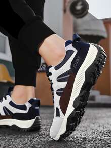 Men Color Block Lace-up Front Chunky Sneakers - Multicolor - View 3