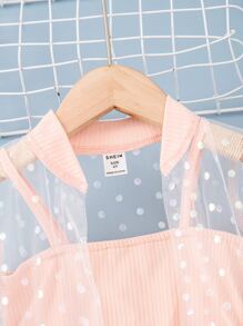 Toddler Girls Cami Top & Dobby Mesh Jacket & Shorts - Pink - View 4