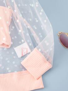 Toddler Girls Cami Top & Dobby Mesh Jacket & Shorts - Pink - View 6