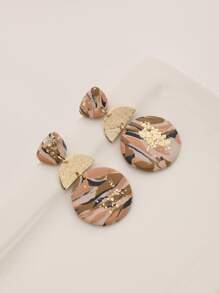 Pendientes largos redondos semicircular &