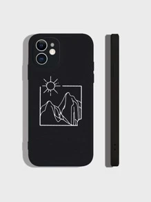 1入情人節太陽和月亮圖案手機殼，適用於iPhone 15 Promax 14 13 12 11 - 黑與白 - 查看 2