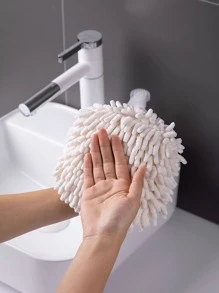 1pc Kitchen Hanging Quick-Drying Cleaning Handball, Hangable Bathroom Absorbent Soft Accessories, Home Towels Hand Towel - White - View 2