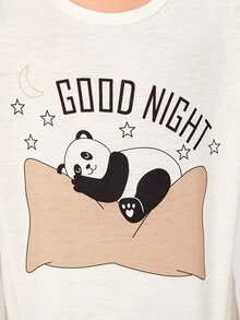 Boys Panda & Letter Graphic PJ Set - Multicolor - View 4