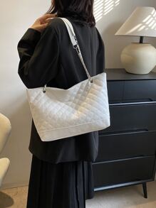 Túi Xách tay Nữ Đôi tay cầm Đúng mốt - trắng - Xem 2