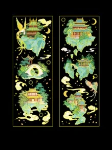 2 peças Adesivo padrão aleatório - Multicolorido - Visão 2