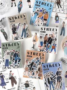 Infeel.Me 40入組人像圖案隨機貼紙 - 彩色 - 查看 1