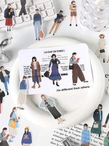 Infeel.Me 40入組人像圖案隨機貼紙 - 彩色 - 查看 3