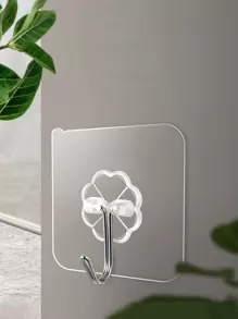 10/20入組清透梅花多功能掛鉤，適用於浴室、廚房和客廳 - 無色 - 查看 3