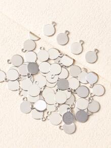 50 chiếc mặt dây chuyền tự làm tròn bằng thép không gỉ - Bạc - Xem 2