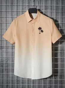 Manfinity Men Ombre Palm Tree Print Shirt - Multicolor - View 1