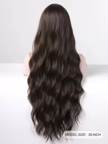 Peluca rizada larga extra de 30 pulgadas con flequillo, color marrón. Pelucas sintéticas resistentes al calor para mujeres, para uso diario, fiesta y cosplay