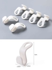 Thicker Fashionable Clothes Hanger Connector Clips To Save Space, Space-Saving Wardrobe Organizer, Home Stackable Hanger Accessory - White - View 5