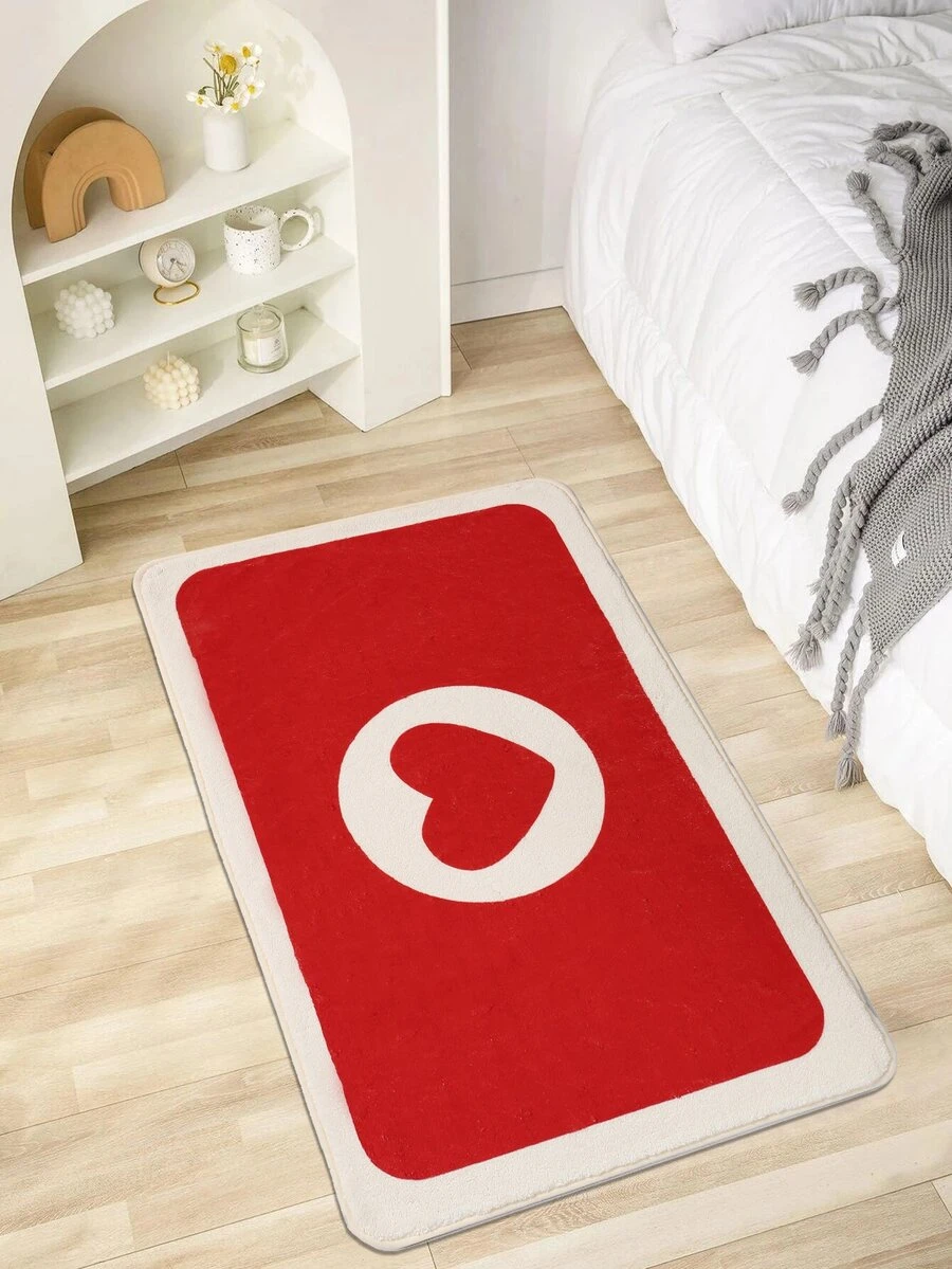 1入組愛心圖案地毯 - 彩色 - 查看 1