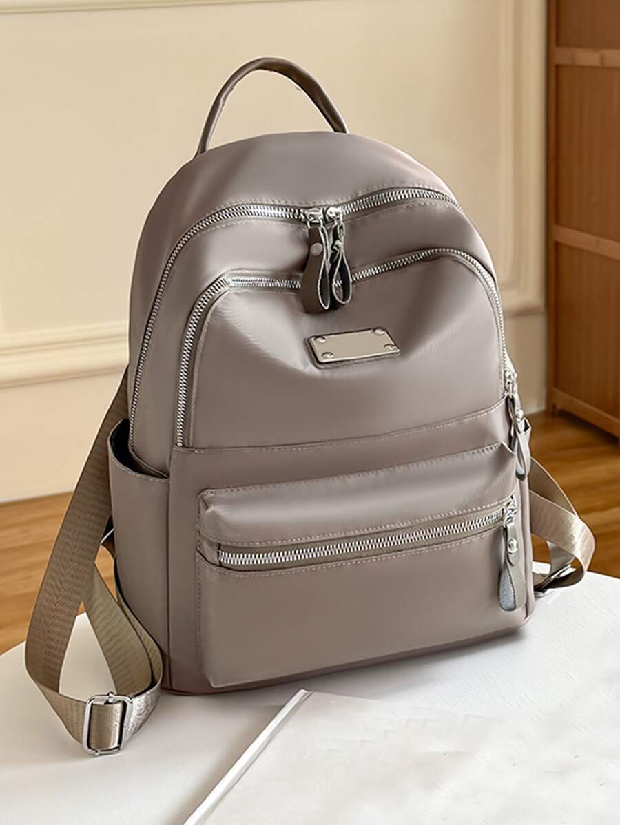 Metal Decor Functional Backpack