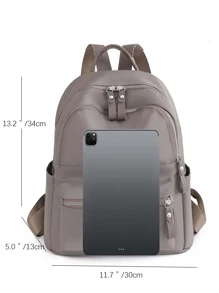 Metal Decor Functional Backpack